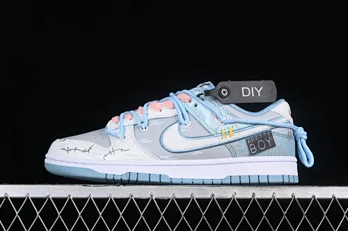 All Categories Nk SB Dunk Series Nk SB Dunk Low Low-top sneakers Nk Dunk Low CNY Made in Cass Hand-painted rabbit Gray blue and white SB strap deconstructed low-top casual sneakers FB1871-011